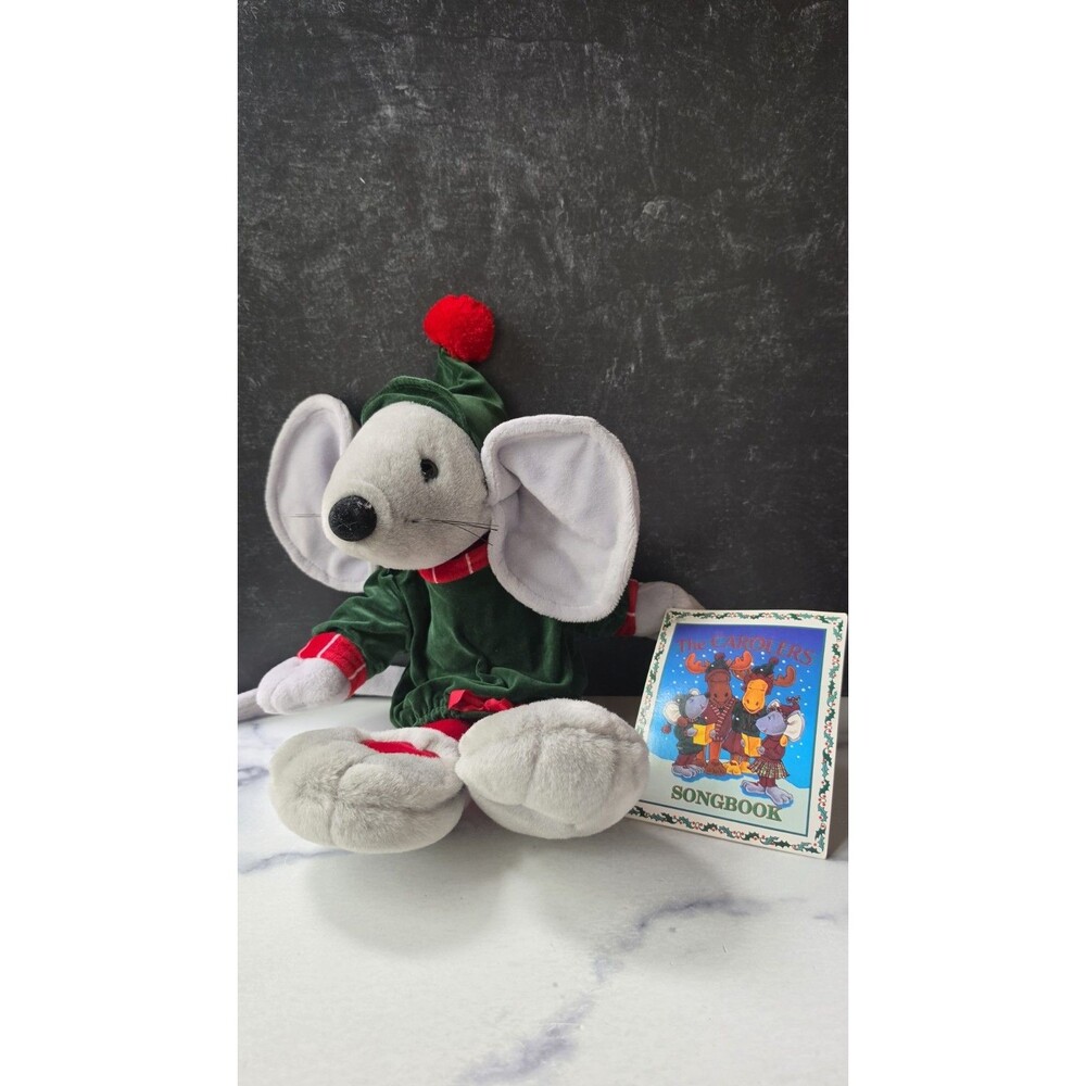 1991 Commonwealth Carolers Mouse 16" Gray Stuffed Toy READ Description